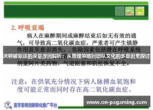 沃顿被驱逐的深层原因解析：从管理策略到团队文化的多重因素探讨